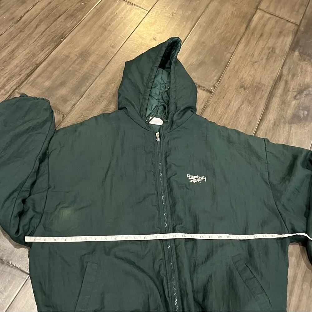 Vintage Reebok Emerald Green Embroidered Windbreaker - Size XL